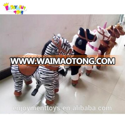 Enjoyment CE animal mechanical plush wooden horse toy for kids