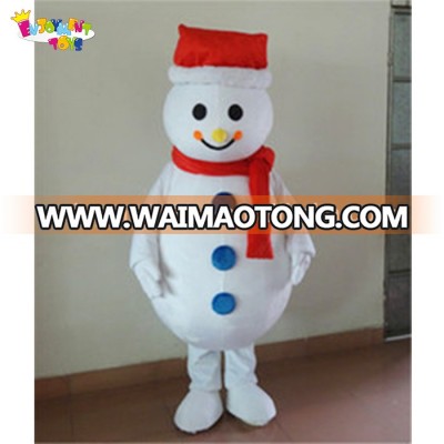 Hot!! professional cartoon character snow man mascot costume for christmas party